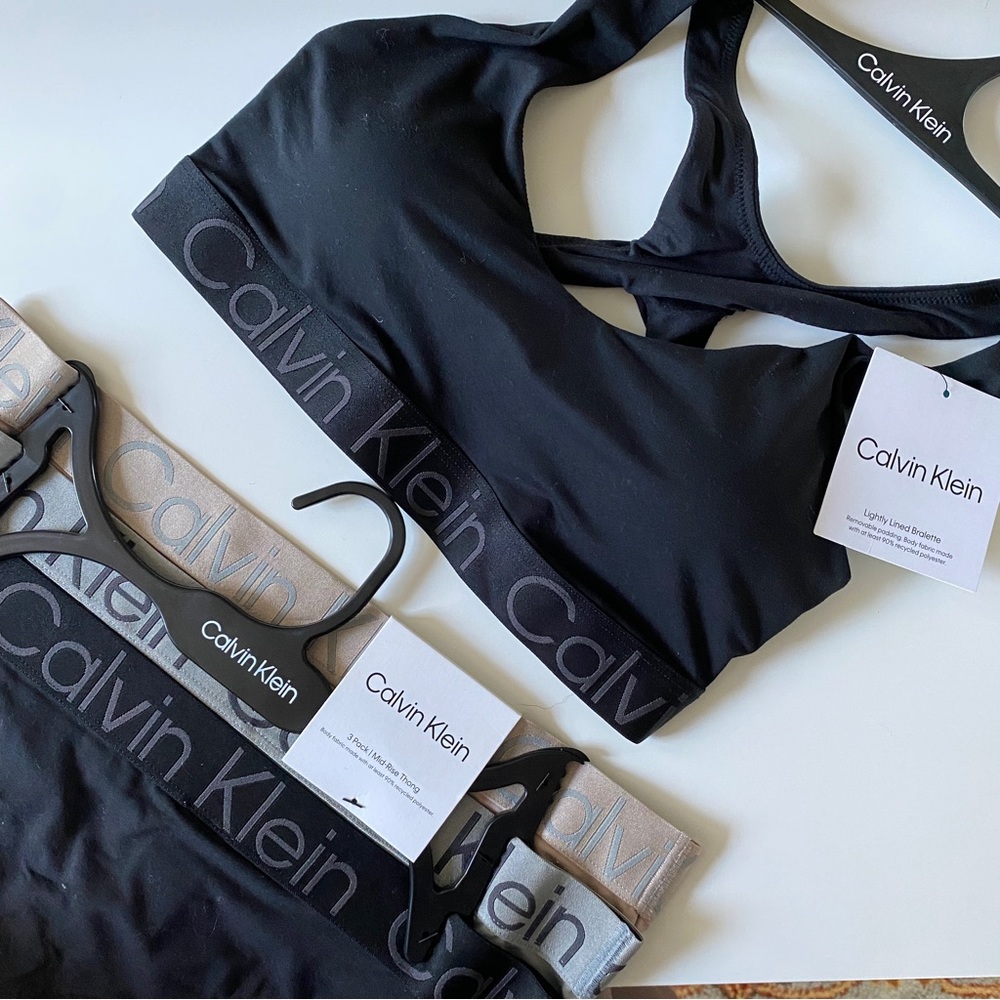 Calvin Klein wide band bralette & 3-pack thong
